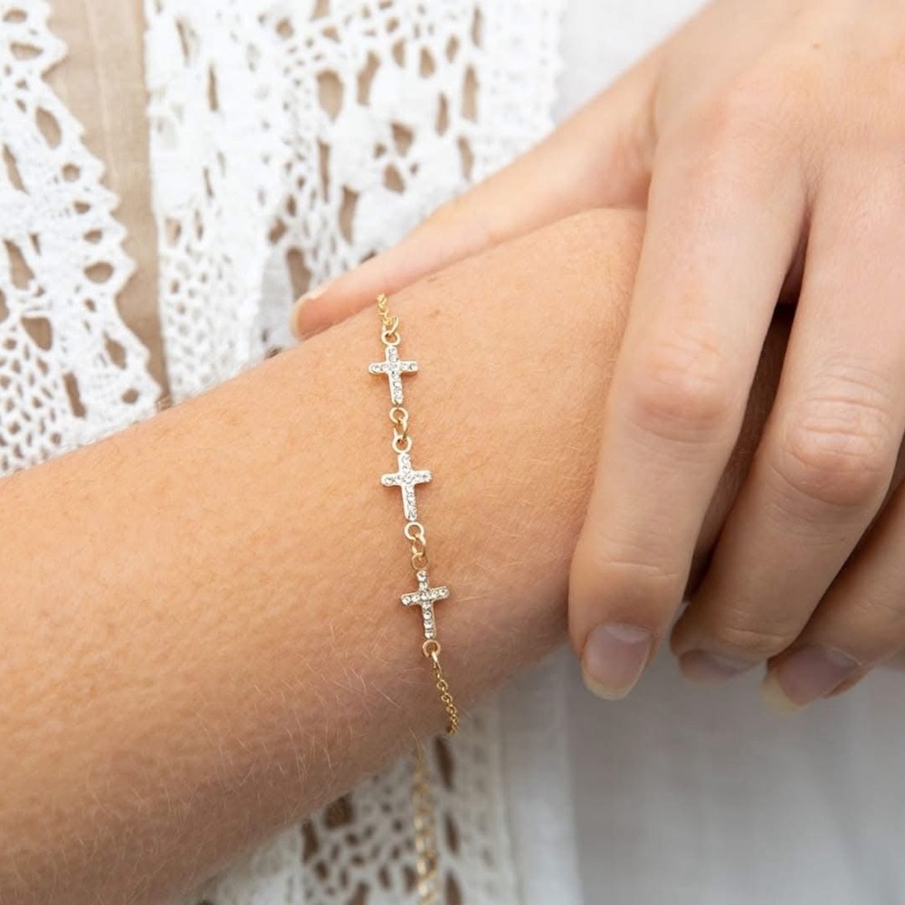 NEW Gold Cross Bracelet